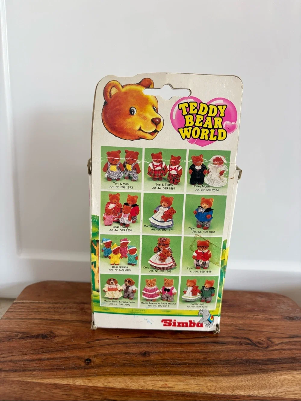 vintage 1980s Teddy Bear World flocked miniature figure by Simba Toys